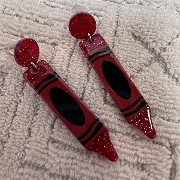 Fashion Jewelry Jewelry - Red Crayon-Inspired Earrings